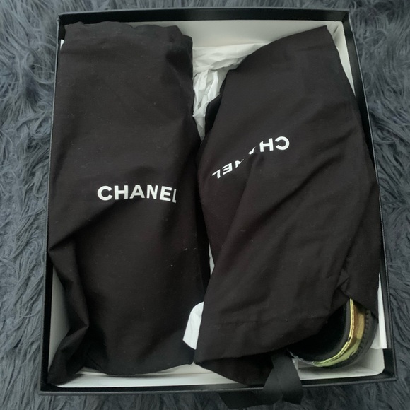 Chanel multicolored metallic lambskin sandals size 41.5 - Picture 4 of 10